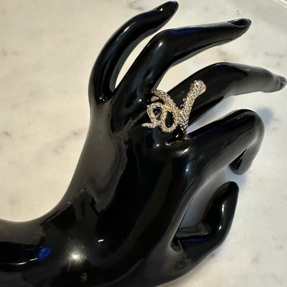 Gold Tone Snake Serpent Ring Size 7